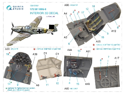 Messerschmitt Bf-109 G-6 - 3d-printed & Coloured Interior (For Tamiya Kits) - zdjęcie 11