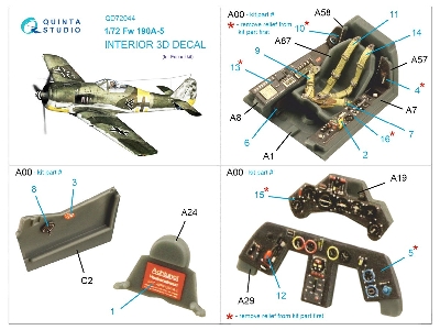 Focke Wulf Fw-190 A-5 - 3d-printed & Coloured Interior (For Eduard Kits) - zdjęcie 11