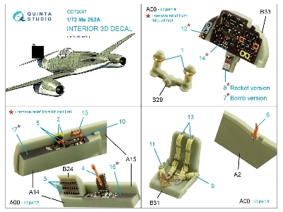 Messerschmitt Me-262 A - 3d-printed & Coloured Interior (For Academy Kits) - zdjęcie 10