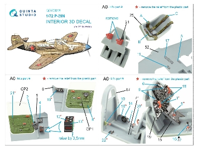 Bell P-39 N - 3d-printed & Coloured Interior (For Rs Models Kits) - zdjęcie 11
