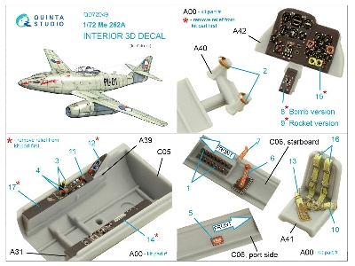 Messerschmitt Me-262 A - 3d-printed & Coloured Interior (For Aifix Kits) - zdjęcie 9