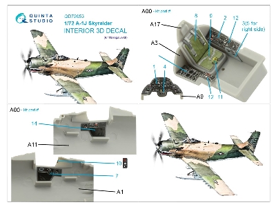 Douglas A-1 J Skyraider - 3d-printed & Coloured Interior (For Hasegawa Kits) - zdjęcie 10