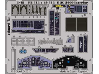  E-2C 2000 interior S. A. 1/48 - Kinetic - blaszki - zdjęcie 1