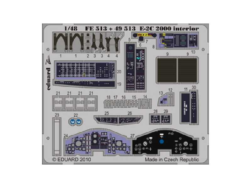 E-2C 2000 interior S. A. 1/48 - Kinetic - blaszki - zdjęcie 1 E-2C 2000 interior S. A. 1/48 - Kinetic - blaszki - zdjęcie 1