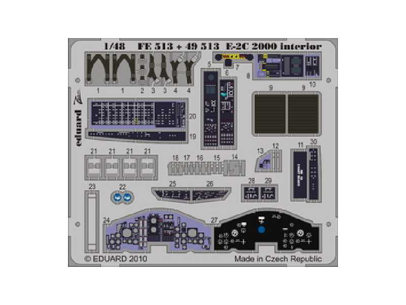  E-2C 2000 interior S. A. 1/48 - Kinetic - blaszki - zdjęcie 1