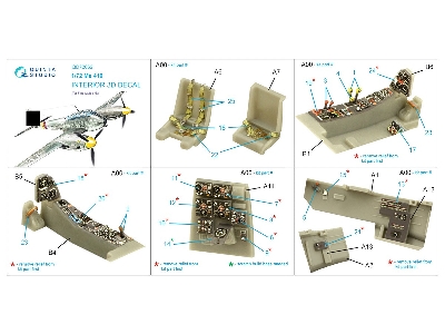 Messerschmitt Me-410 - 3d-printed & Coloured Interior (For Fine Molds Kits) - zdjęcie 11