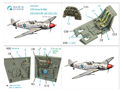 Avia S-199 - 3d-printed & Coloured Interior (For Eduard Kits) - zdjęcie 10
