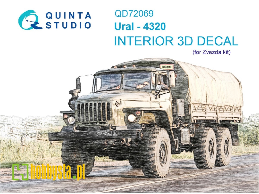 Ural-4320 - 3d-printed & Coloured Interior (For Zvezda Kits) - zdjęcie 1 Ural-4320 - 3d-printed & Coloured Interior (For Zvezda Kits) - zdjęcie 1