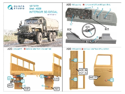 Ural-4320 - 3d-printed & Coloured Interior (For Zvezda Kits) - zdjęcie 11