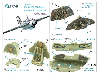 Messerschmitt Me-163 B/S Komet - 3d-printed & Coloured Interior (For Academy Kits) - zdjęcie 10