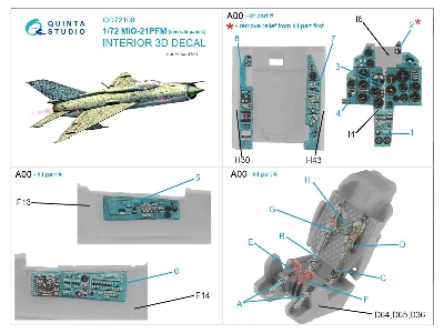 Mig-21 Pfm Emerald Panels - 3d-printed & Coloured Interior (For Eduard Kits) - zdjęcie 12