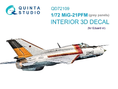 Mig-21pfm Gray Panels - 3d-printed & Coloured Interior (For Eduard Kits) - zdjęcie 2