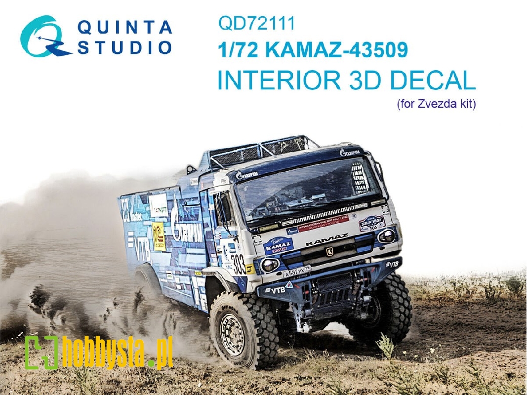 Kamaz-43509 - 3d-printed & Coloured Interior (For Zvezda Kits) - zdjęcie 1 Kamaz-43509 - 3d-printed & Coloured Interior (For Zvezda Kits) - zdjęcie 1