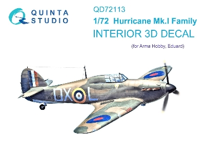 Hawker Hurricane Mk.I Family - 3d-printed & Coloured Interior (For Arma Hobby Kits) - zdjęcie 1
