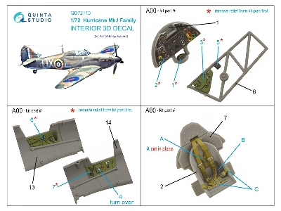 Hawker Hurricane Mk.I Family - 3d-printed & Coloured Interior (For Arma Hobby Kits) - zdjęcie 11