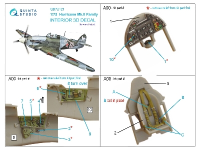 Hawker Hurricane Mk.Ii Family - 3d-printed & Coloured Interior (For Arma Hobby Kits) - zdjęcie 10
