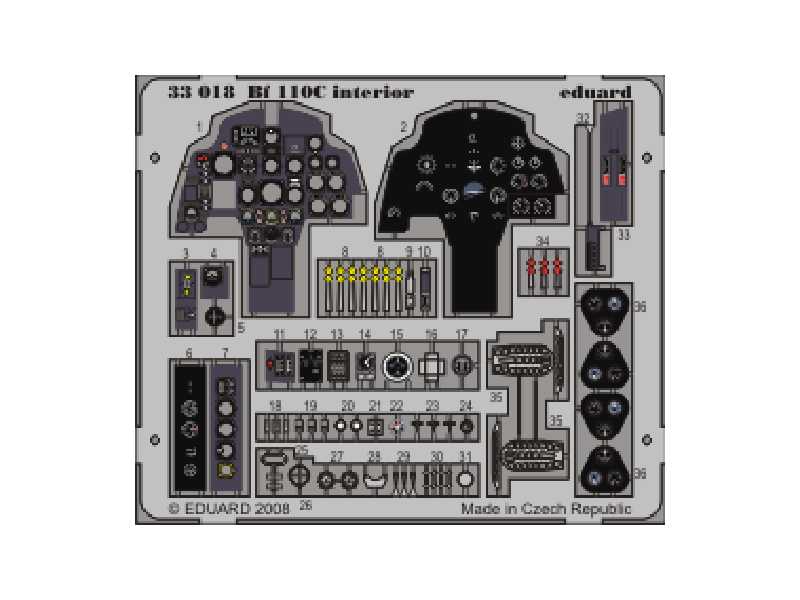 Bf 110C interior S. A. 1/32 - Dragon - blaszki - zdjęcie 1 Bf 110C interior S. A. 1/32 - Dragon - blaszki - zdjęcie 1