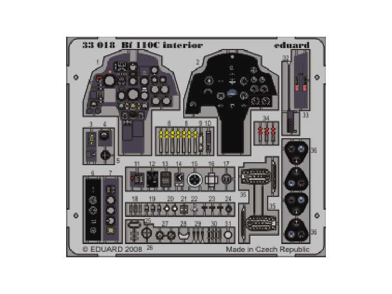  Bf 110C interior S. A. 1/32 - Dragon - blaszki - zdjęcie 1