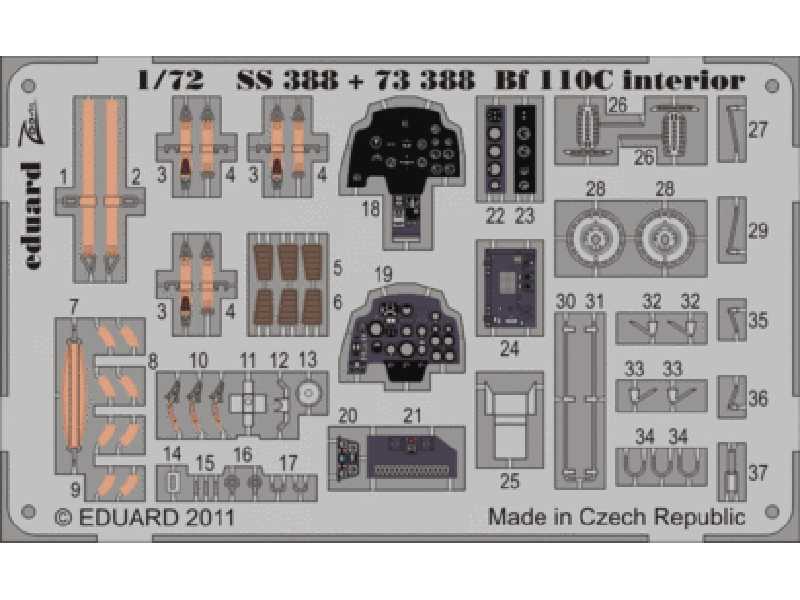  Bf 110C interior S. A. 1/72 - Airfix - blaszki - zdjęcie 1