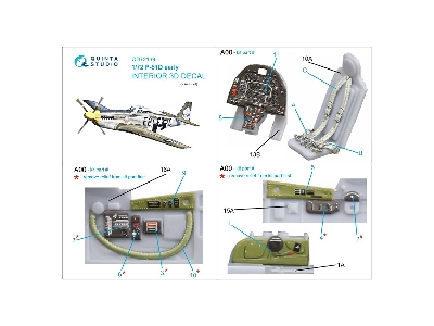 North American P-51 D Mustang Early - 3d-printed & Coloured Interior (For Airfix Kits) - zdjęcie 10