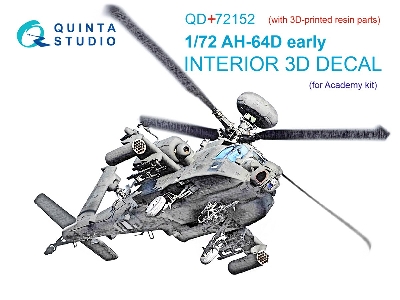 Ah-64 D Apache Early - Interior 3d Decal With 3d-printed Resin Parts (For Academy Kits) - zdjęcie 2