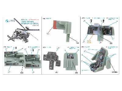 Ah-64 D Apache Early - Interior 3d Decal With 3d-printed Resin Parts (For Academy Kits) - zdjęcie 12