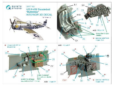 Republic P-47 D Thunderbolt  Bubbletop - 3d-printed & Coloured Interior (For Tamiya Kits) - zdjęcie 10