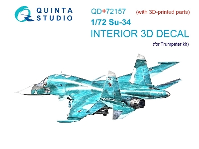Sukhoi Su-34 - Interior 3d Decal With 3d-printed Parts (For Trumpeter Kits) - zdjęcie 2