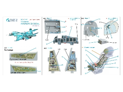 Sukhoi Su-34 - Interior 3d Decal With 3d-printed Parts (For Trumpeter Kits) - zdjęcie 15