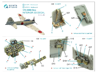 A6m2 Zero (Nakajima Prod.) - 3d-printed & Coloured Interior (For Tamiya Kits) - zdjęcie 10