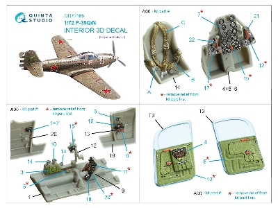 Bell P-39 Q/N Airacobra - 3d-printed & Coloured Interior (For Arma Hobby Kits) - zdjęcie 10