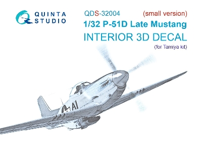 North American P-51 D Mustang (Late) - 3d-printed & Coloured Interior Small Version (For Tamiya Kits) - zdjęcie 2