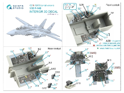 Grumman F-14 D Tomcat - 3d-printed & Coloured Interior Small Version (For Trumpeter Kits) - zdjęcie 3