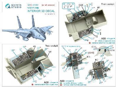 Grumman F-14 B Tomcat - 3d-printed & Coloured Interior Small Version (For Trumpeter Kits) - zdjęcie 3