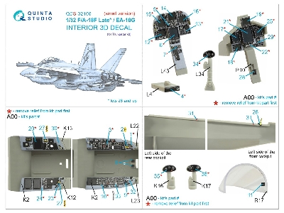 Boeing F/A-18 F Late And Ea-18 G - 3d-printed & Coloured Interior Small Version (For Trumpeter Kits) - zdjęcie 8