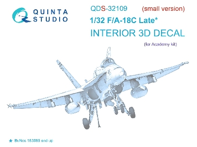 Mcdonnell Douglas F/A-18 C Late - 3d-printed & Coloured Interior Small Version (For Academy Kits) - zdjęcie 2