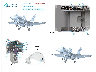 Mcdonnell Douglas F/A-18 A - 3d-printed & Coloured Interior Small Version (For Academy Kits) - zdjęcie 6