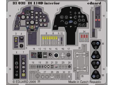 Bf 110D interior 1/32 - Dragon - blaszki - zdjęcie 1