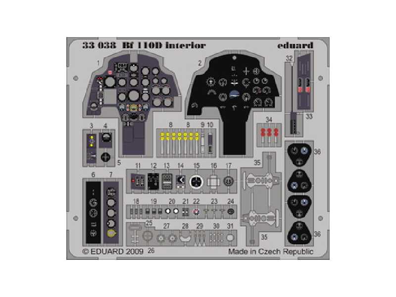  Bf 110D interior 1/32 - Dragon - blaszki - zdjęcie 1
