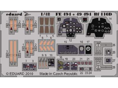  Bf 110D interior S. A. 1/48 - Dragon - blaszki - zdjęcie 1