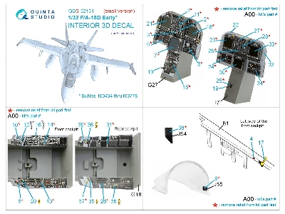 Mcdonnell Douglas F/A-18 D Hornet Early - 3d-printed & Coloured Interior Small Version (For Academy Kits) - zdjęcie 3