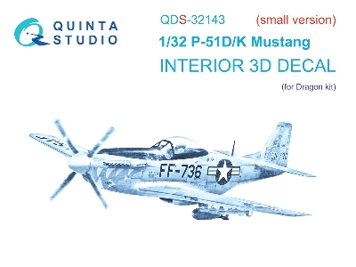 North American P-51 D/K Mustang - 3d-printed & Coloured Interior Small Version (For Dragon Kits) - zdjęcie 2