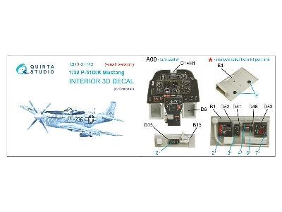 North American P-51 D/K Mustang - 3d-printed & Coloured Interior Small Version (For Dragon Kits) - zdjęcie 8