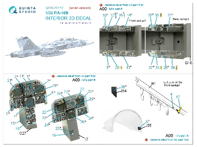 Mcdonnell Douglas F/A-18 B Hornet - 3d-printed & Coloured Interior Small Version (For Academy Kits) - zdjęcie 3