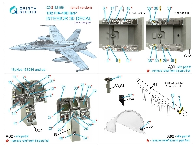 Mcdonnell Douglas F/A-18 D Hornet Late - 3d-printed & Coloured Interior Small Version (For Academy Kits) - zdjęcie 3