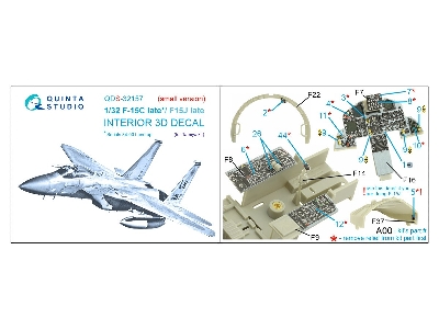 Mcdonnell Douglas F-15 C/J Late - 3d-printed & Coloured Interior Small Version (For Tamiya Kits) - zdjęcie 3