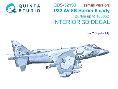 Mcdonell Douglas Av-8 B Harrier Ii Early - 3d-printed & Coloured Interior Small Version (For Trumpeter Kits) - zdjęcie 2