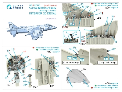 Mcdonell Douglas Av-8 B Harrier Ii Early - 3d-printed & Coloured Interior Small Version (For Trumpeter Kits) - zdjęcie 3