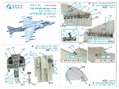 Mcdonell Douglas Av-8 B Harrier Ii Late - 3d-printed & Coloured Interior Small Version (For Trumpeter Kits) - zdjęcie 3