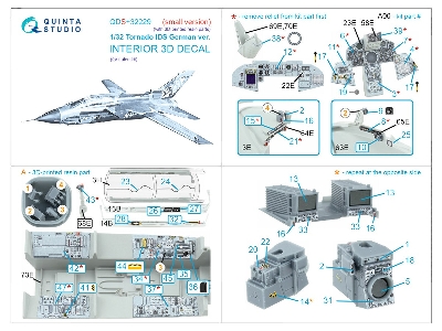 Panavia Tornado Ids German Version - 3d-printed & Coloured Interior With 3d-printed Resin Parts (Small Version / For Italeri Kit